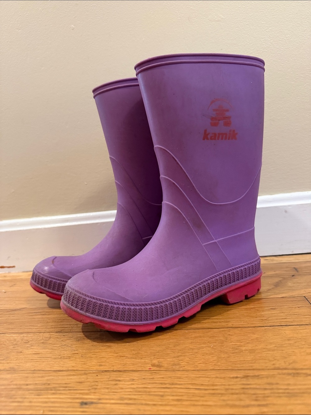Kamik Kids Purple Rain & Snow Boots with Pink Soles